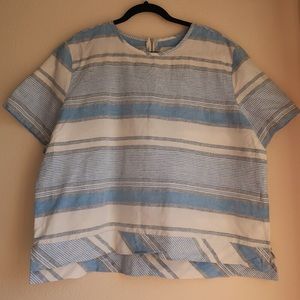 Lou & Grey Blue and White Striped Top